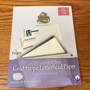 Vintage Southworth Letterhead Paper in Box, Heavyweight Cotton Printer Paper